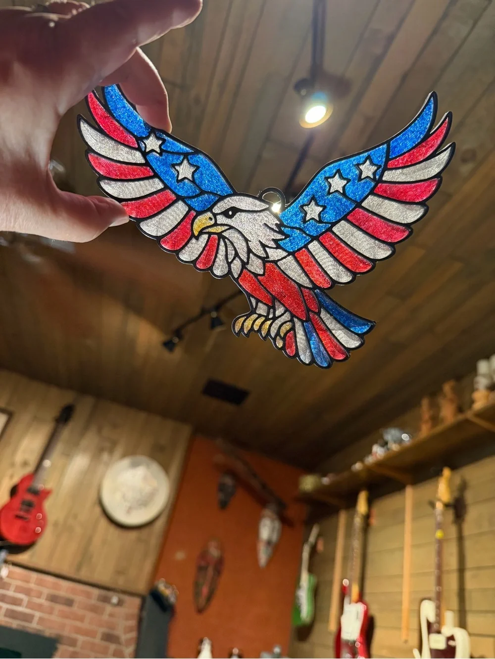 USA Eagle Suncatcher, Color Your Own Stained Glass Window Decor - Picture 3 of 4